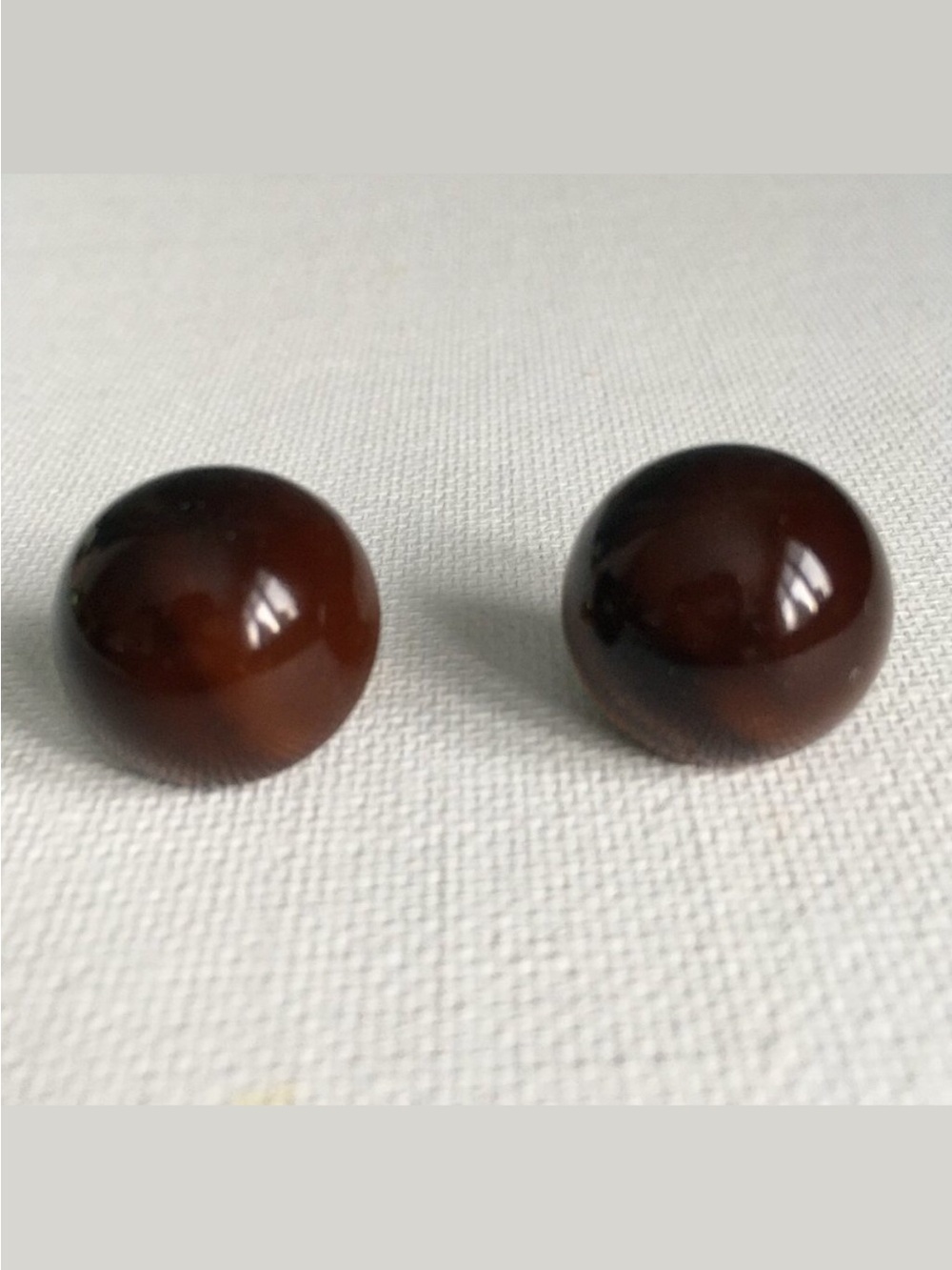 Retro Brown Tortoiseshell Round Button Clip On Earrings